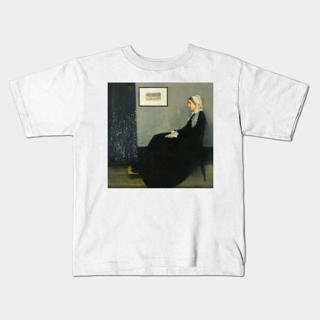 Whistler's Mother Famous art painting Kids T-Shirt by CONCEPTDVS